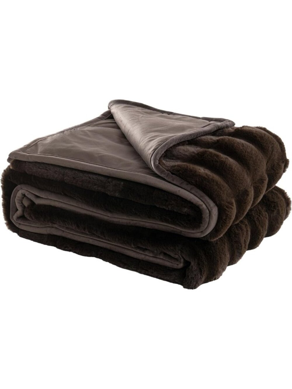 Cozy 60"x70" Faux Fur Throw Blanket - Soft Chestnut Square Design for Home Decor